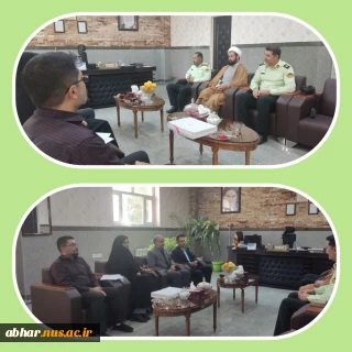 دیدار و نشست رئیس دانشکده فنی و حرفه ای ابهربا فرماندهی نیروی انتظامی شهرستان به مناسبت هفته ناجا