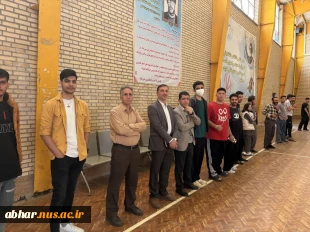 همزمان با  گرامیداشت یکم اردیبهشت ماه سالروز" شهدای  ورزشکار" برگزاری  مسابقه فوتسال  بین دانشجویان در آموزشکده ملی مهارت ابهر- استان زنجان 
 2