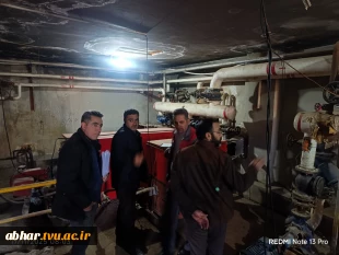 در راستای اجرای طرح بهینه سازی مصرف انرژی در سیستم تأسیسات گرمایشی آموزشکده پسران ابهر صورت گرفت
بازدید نمایندگان اداره گاز استان زنجان و شهر ابهر به همراه نماینده اداره نوسازی و پیمانکاران مربوطه از تأسیسات حرارتی آموزشکده 2